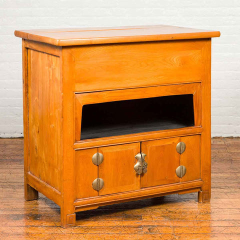 Vintage Elmwood Console Cabinet, Removable Top and Doors | FEA Ho
