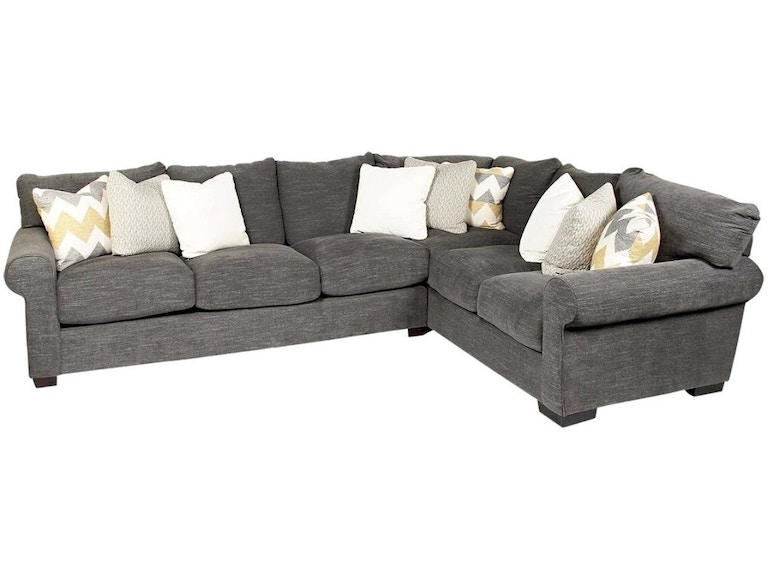 West Coast Collection Destroyer Curious Charcoal 2 Piece Sectional .
