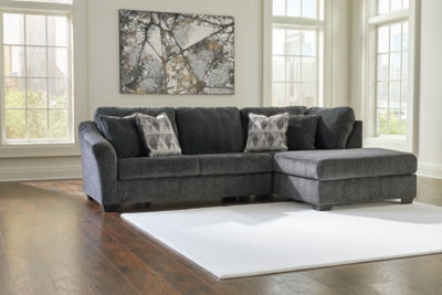 Biddeford Ebony 2-Piece Sectional with Chaise – Redwood Home Furnitu