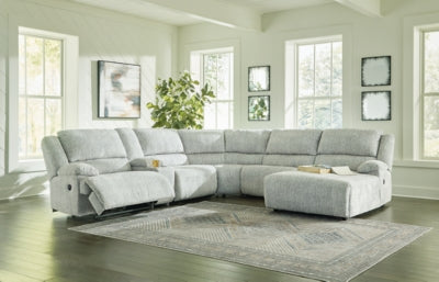 McClelland Gray 6-Piece Reclining Sectional with Chaise – Redwood .
