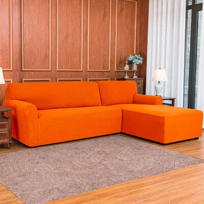 Ebern Designs L-Shaped Right 2 Piece Box Cushion Sofa Slipcover .