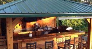 Outdoor kitchen/bar | Bar exterieur, Motif de cuisine en plein air .