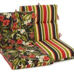 Capulet Tropical & Stripe Reversible Outdoor Chair Cushion - Big .