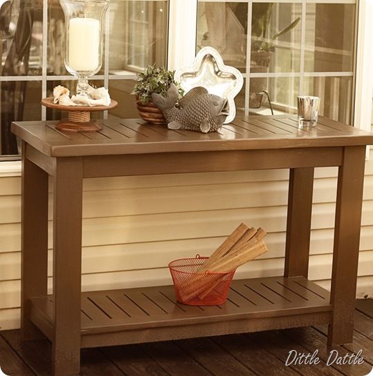 Outdoor Slatted Console Table | Outdoor console table, Diy console .