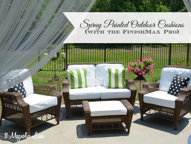 DIY Painted Outdoor Cushions and a Paint Sprayer Giveaway .