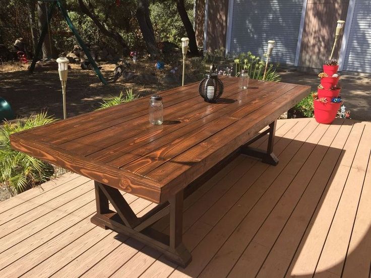 DIY Large Outdoor Dining Table - Seats 10-12 | Outdoor wood table .