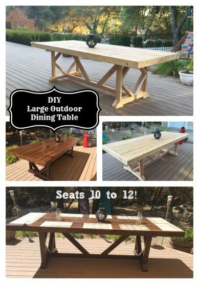 DIY Large Outdoor Dining Table - Seats 10-12 | Diy outdoor table .