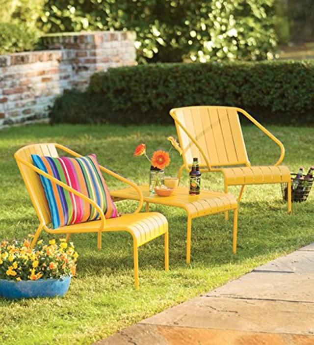 Outdoor Rooms | Retro patio furniture, Yellow outdoor furniture .