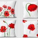 Red Poppies Design Pillow Case Red Floral Throw Pillow Patio .