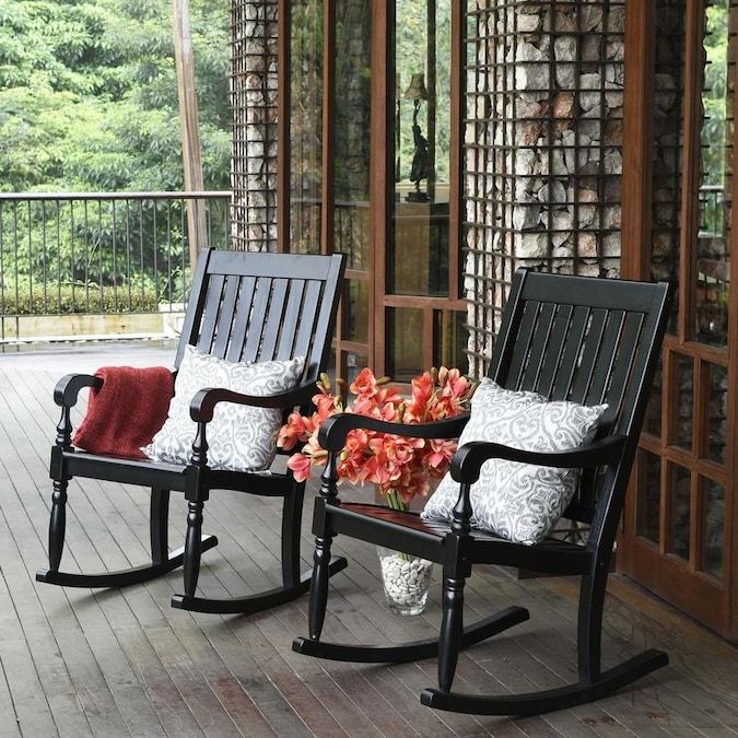 Cambridge Casual Bonn Black Wood Frame Rocking Chair(s) with No .