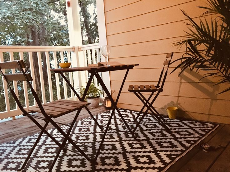 Outdoor Space/ Balcony/ Patio/ Bistro Table Set/ Black and White .