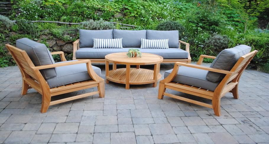 Deep Seating Teak Furniture | Teak outdoor furniture, Teak patio .