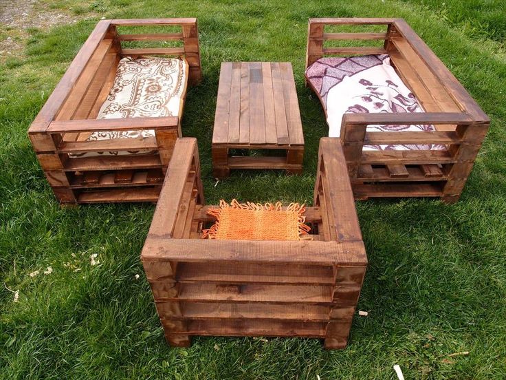 Wood Pallet Garden Furniture Set | Садовая мебель из поддонов .