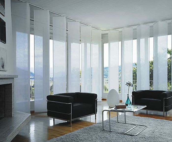 Sliding panel systems | Curtains living room, Blinds for large .