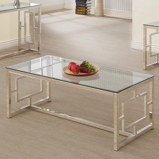 Silver Orchid Parker Satin Nickel Coffee Table - Overstock .