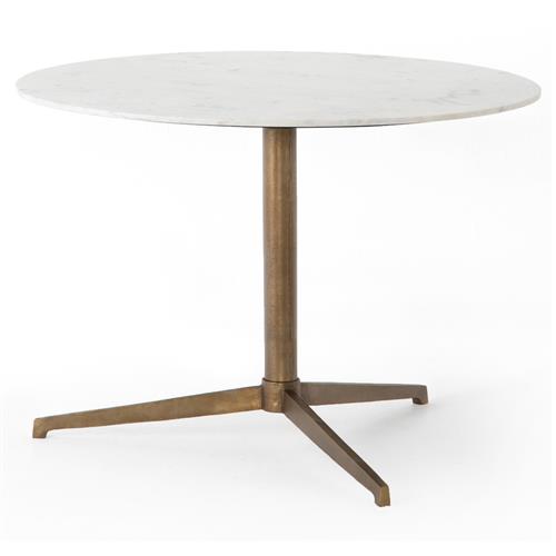 Parker Modern Classic Brown Aluminum White Marble Top Bistro .