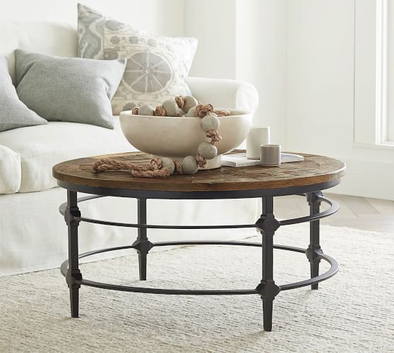 Parquet 36" Round Reclaimed Wood Coffee Table | Round wood coffee .