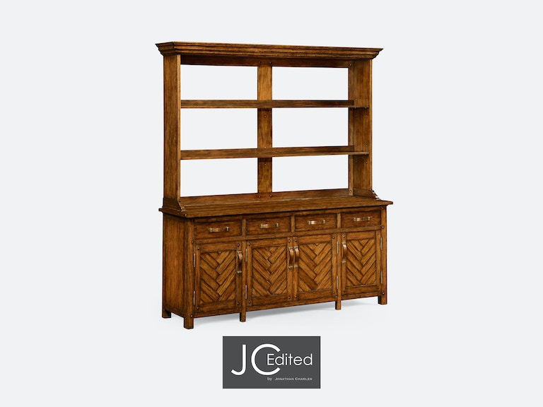 Jonathan Charles Dining Room Country Walnut Parquet Welsh Dresser .