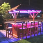 Tropical with lights | Backyard patio, Outdoor tiki bar, Patio b