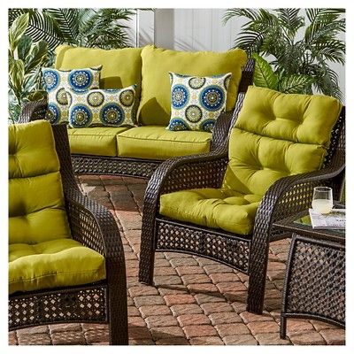 Outdoor High Back Chair Cushion - Kiwi - Greendale Home Fashions .
