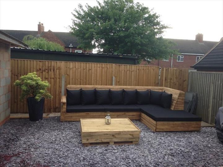 Tutorial: Pallet L-Shaped Sofa for Patio / Couch | Pallet outdoor .