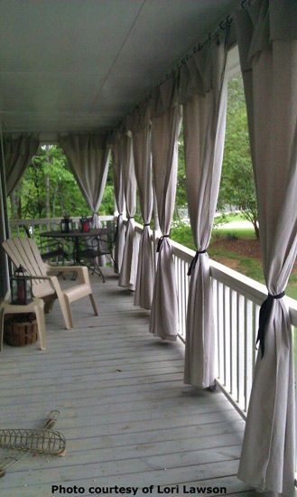 Make Your Own Outdoor Curtain Panels | Outdoor curtains, Porch .