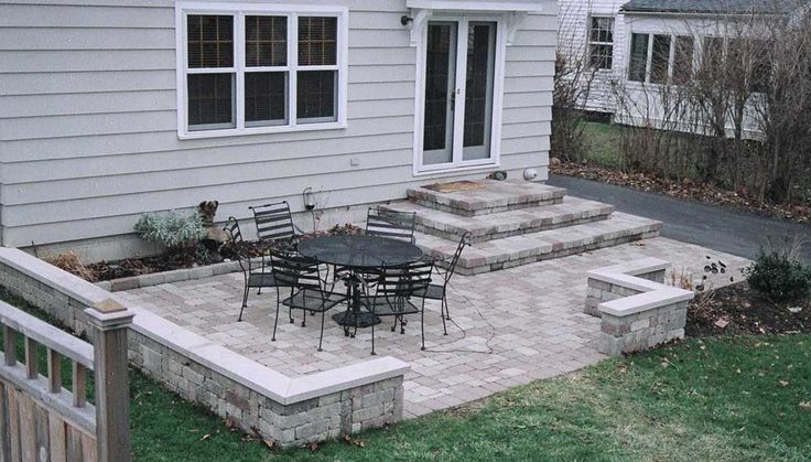 tiered steps | Patio layout, Small patio design, Patio ston