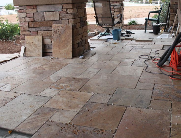 laying tile over cement porch - Google Search | Porch tile, Patio .