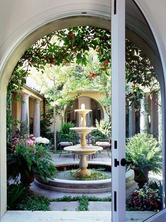 Outdoor Fountain Ideas | Fountains outdoor, Courtyard fountains .