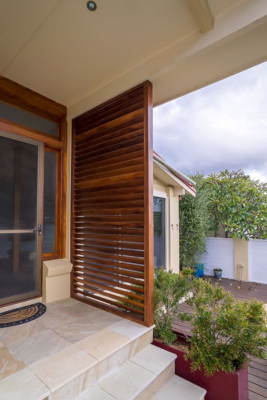 Timber Privacy Screens - Front Door. | Modern front porches, House .