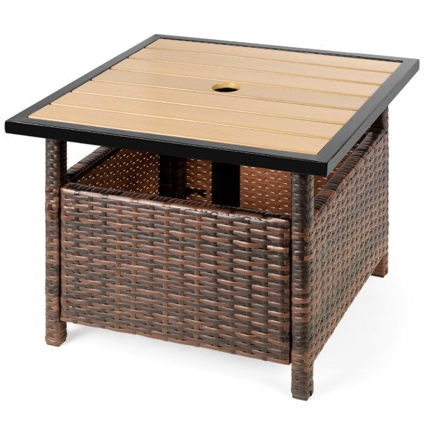 Best Choice Products Wicker Rattan Patio Side Table Outdoor .