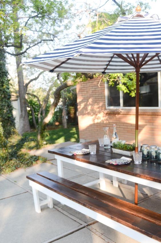Fun Outdoor Dining Ideas | Outdoor patio umbrellas, Backyard .