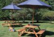 Larchmont 6 ft. teak picnic table | Picnic table with umbrella .
