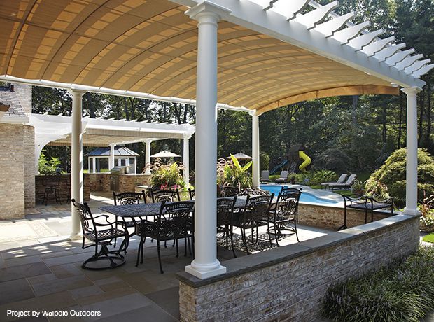 Arched Retractable Awnings in Oyster Bay | ShadeFX Canopies .
