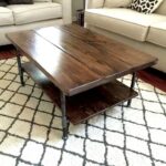 Steel and Pine Wood Coffee Table With Shelf Style 2 - Et