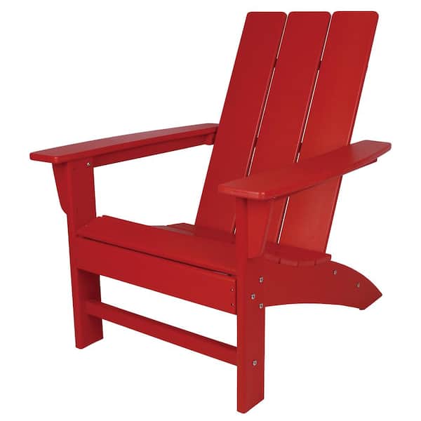 NewTechWood Flat Top Adirondack Chair in Ruby Red P013-896 - The .