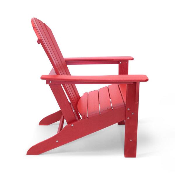 LuXeo Hampton Red Patio Plastic Adirondack Chair (2-Pack) LUX-1518 .