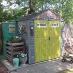 Painted plastic shed | Plastic sheds, Shed, Garden storage sh