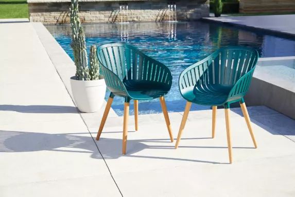 CANVAS Shelburne Ocean Plastic Indoor/Outdoor Chairs, Green, 2-pc .