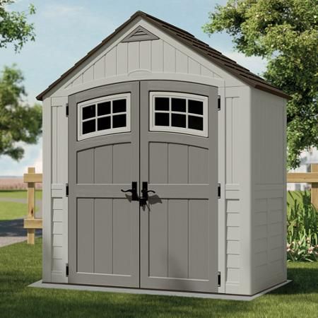 Suncast 7 x 4 ft. Metal and Resin Storage Shed, Vanilla - Walmart .