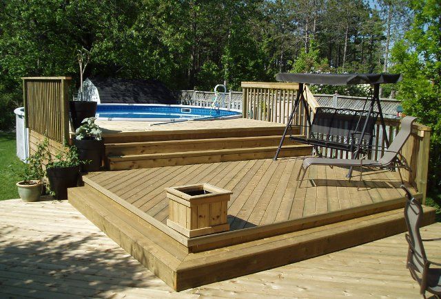 above ground pool decks | 27 ft round pool deck plan, Free Deck .