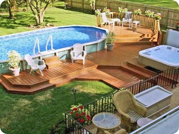 Basic Aboveground Pool Landscaping | Backyard pool landscaping .