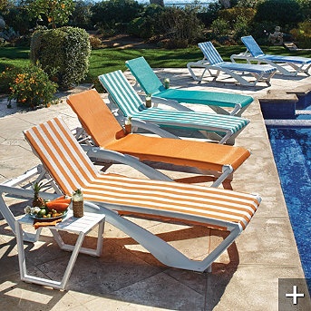 Resort Stacking Mesh Chaise | Frontgate | Pool chairs, Pool .
