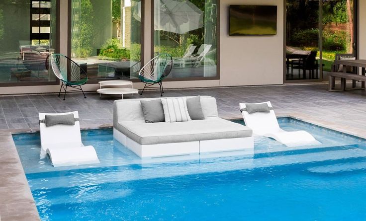Affinity Square Sunbed with Backrest Cushion | Ledge lounger, Pool .