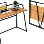 DESIGNA Small Folding Computer Desk, Small Desks for Small Spaces .