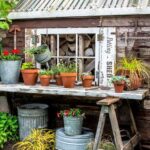 Potting Shed shutters and new flowers for the shed | Garden design .