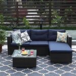 Outdoor Rattan Wicker 5-Piece Patio Furniture Sets Sectional Sofa .