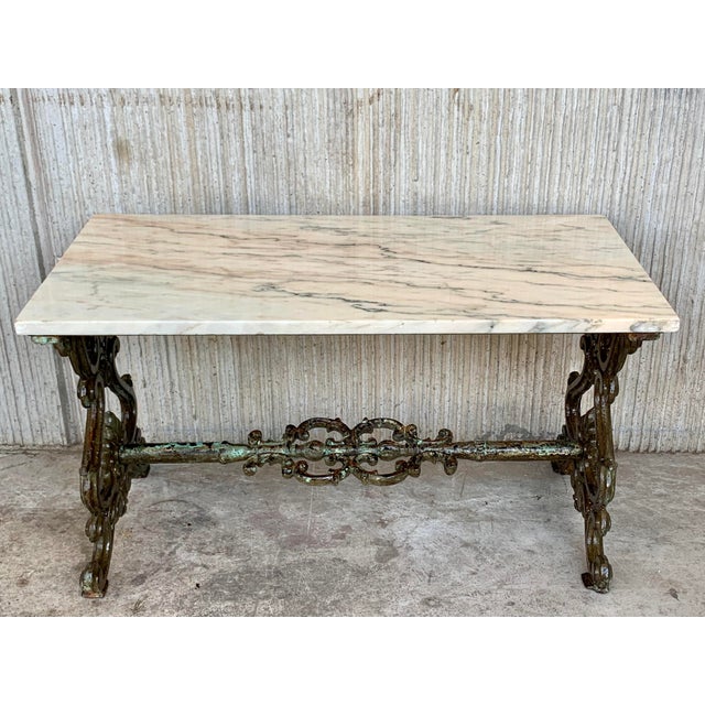 French Solid Cast Iron French Scrolling "Butterfly" Coffee Table .