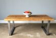 Reclaimed Wood Coffee Table / Industrial U-shaped Metal Legs .