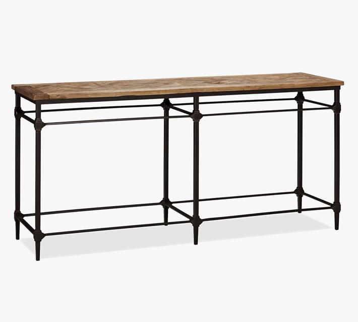 Parquet Reclaimed Wood Console Table | Metal console table .